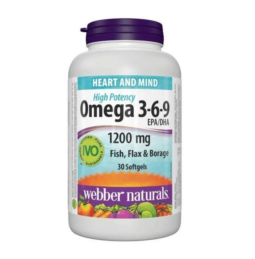 Webber Naturals Omega 3-6-9 Soft Gels, 30 Soft Gels