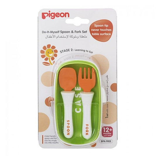 Pigeon Do It Myself Spoon & Fork Set 12 + Month