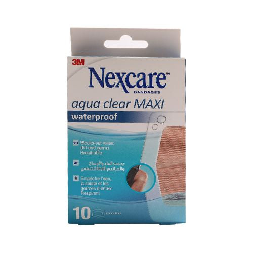 Nexcare Aqua Clear Maxi Waterproof Bandages 10 Pieces