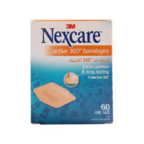 Nexcare Active 360 Bandages 60 Pieces One Size