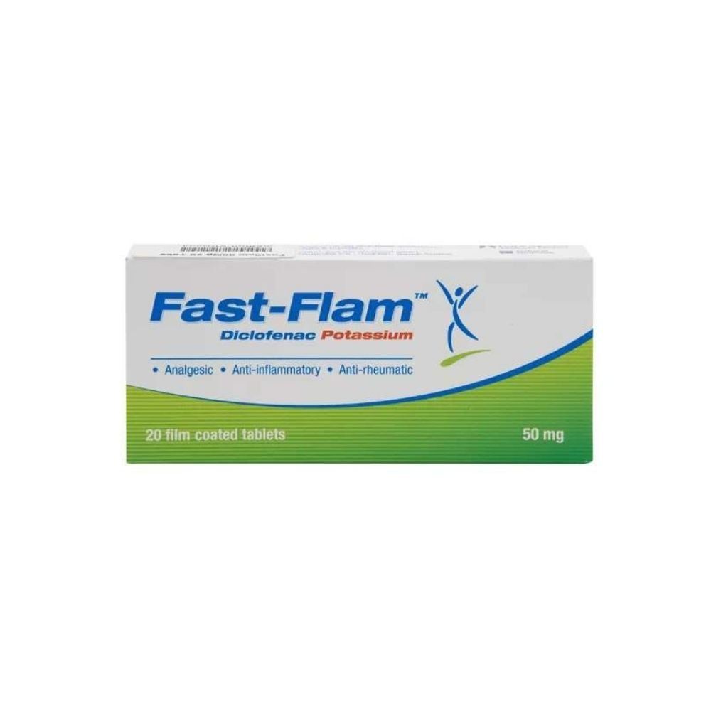 Fast Flam 50Mg Dicolofenac Potassium 20 Film Coated Tablets