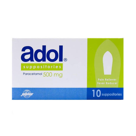 Adol 500mg Suppositories, 10 Suppositories