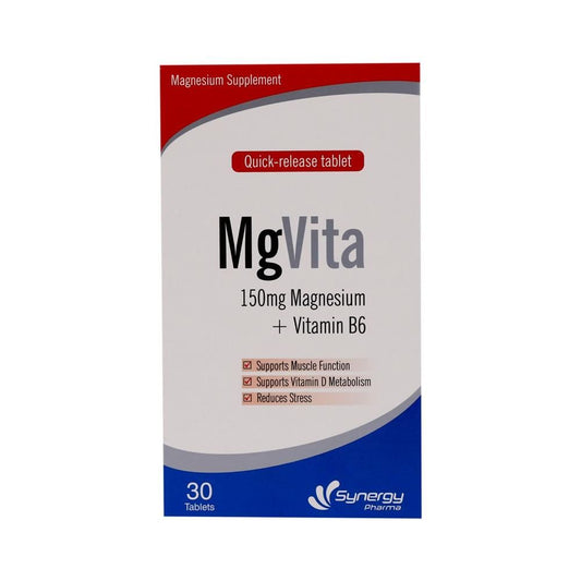 Synergy's Mg Vita 150mg Magnesium + Vitamin B6 30 tablets