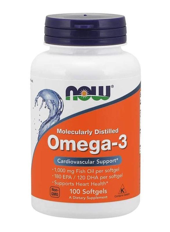 Now Molecularly Distilled Omega 3 Nutrition & Supplements For Heart & Cardiovascular Support - Cholesterol Free 100S Cap