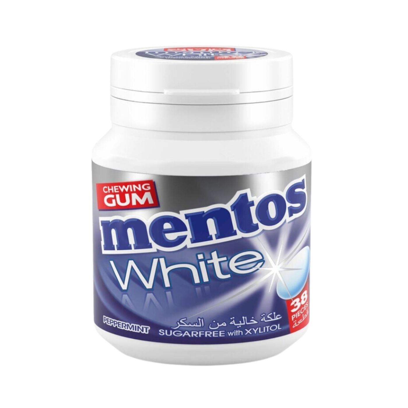 Mentos Peppermint Mentos White Sugar Free Chewing Gum, 54g