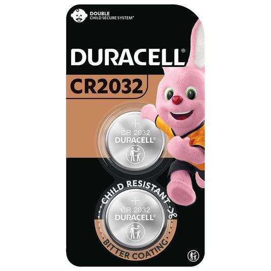 Duracell Specialty CR2032 Lithium Coin Battery 3V, 2 Pieces