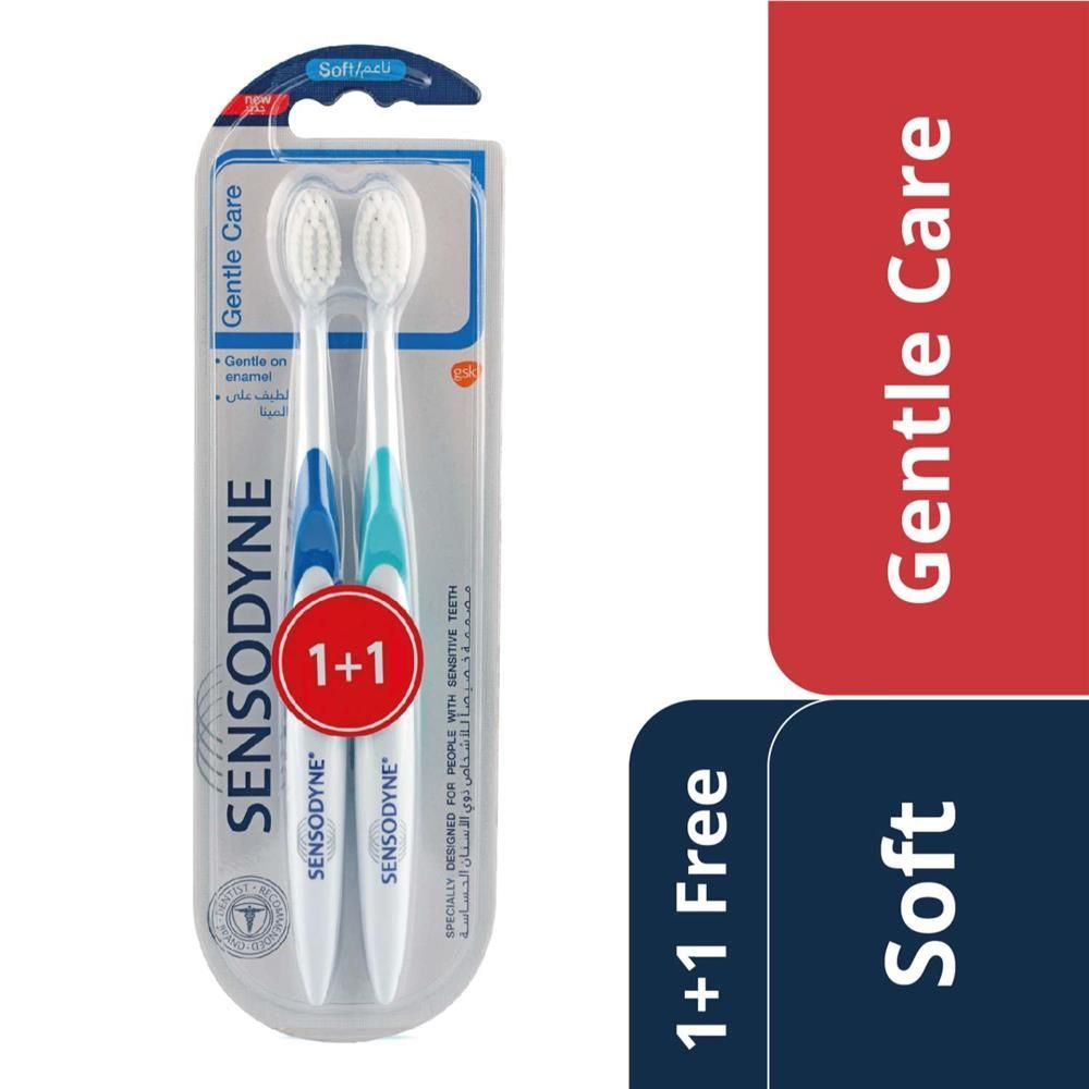 Sensodyne Gentle Care Soft Bristles Toothbrush, 1+1 Free