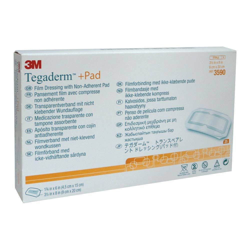 3M Tegaderm Plus Waterproof & Sterile Pad, 9x20cm, 1 Piece