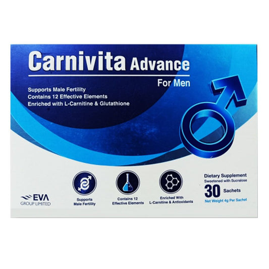 Carnivita Advance Fertility Support Nutrition & Supplements Sachets with L-Carnitine & Glutathione for Men, 30x4g