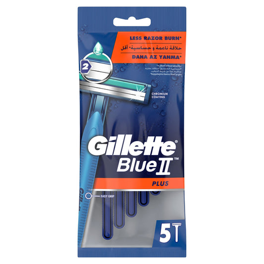 Gillette Blue II Plus Disposable Razor For Men 5 Pieces