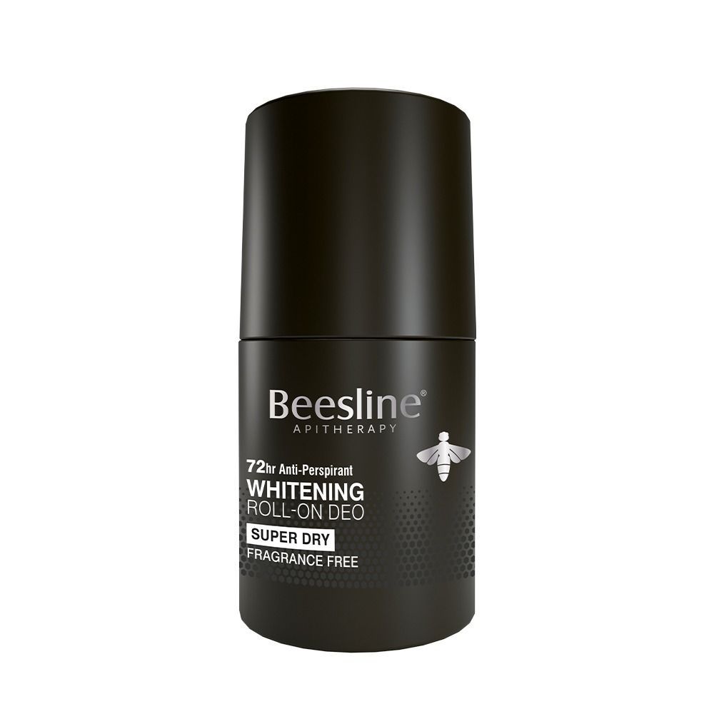 Beesline Men Super Dry Silver Power Fragance Free Whitening Deodorant Roll-On, 50ml