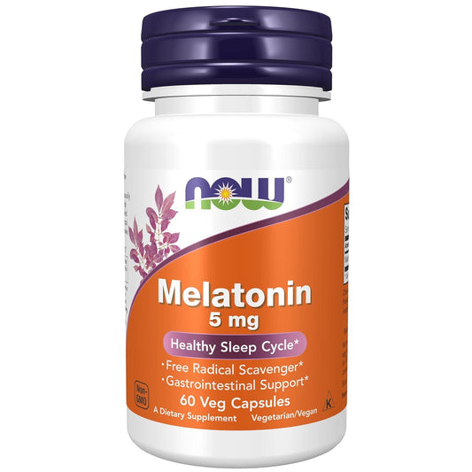 Now Melatonin 5Mg Capsules, 60 Capsules