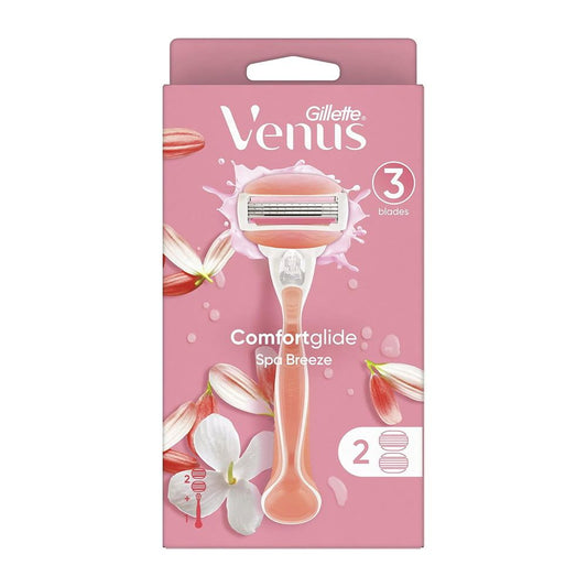 Gillette Venus Comfortglide Spa Breeze Women's Razor Handle + 2 Blade Refills