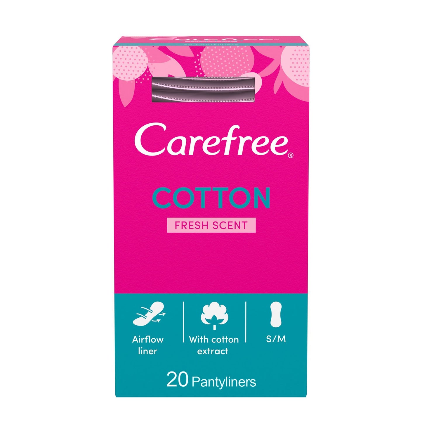 Carefree Normal with Cotton Extract Panty Liners, 20 Count