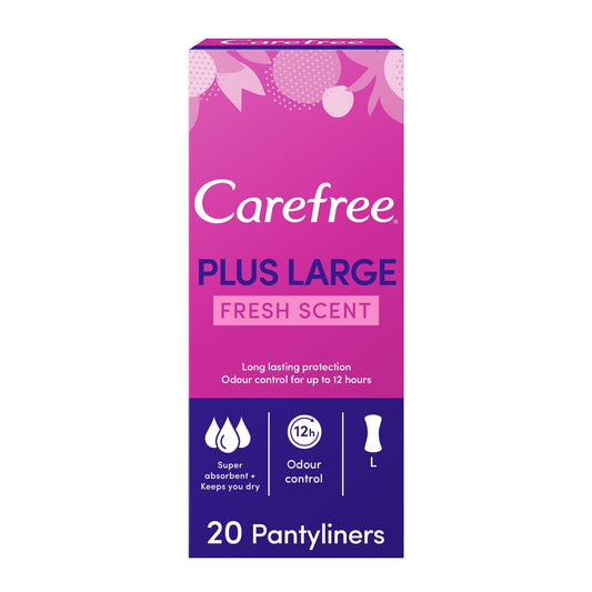 Carefree Plus Large Fresh Scent Pantyliners, 20 Pieces