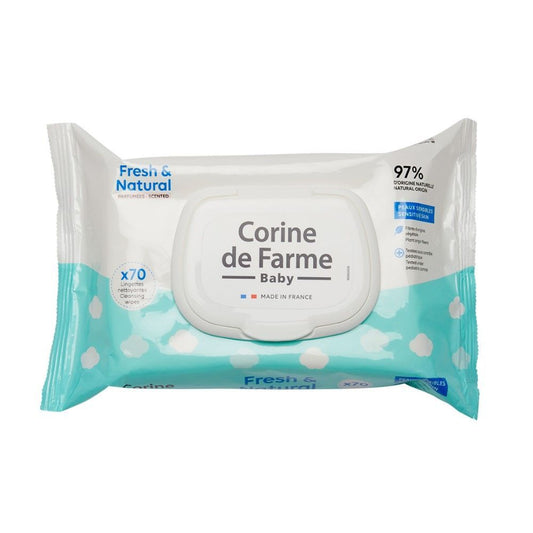 Corine de Farme Fresh & Natural Baby Wipes, 70 Pieces