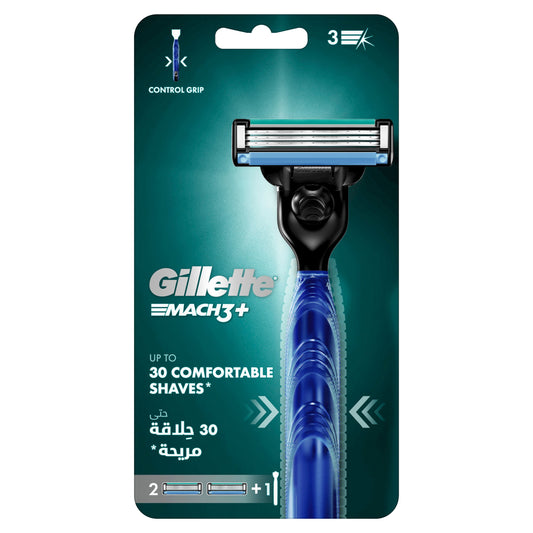 Gillette Mach3 Turbo 3D Razor Handle + 2 Blades