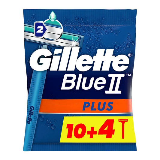 Gillette Blue 2 Plus Disposable Razors, 10+4 Razors