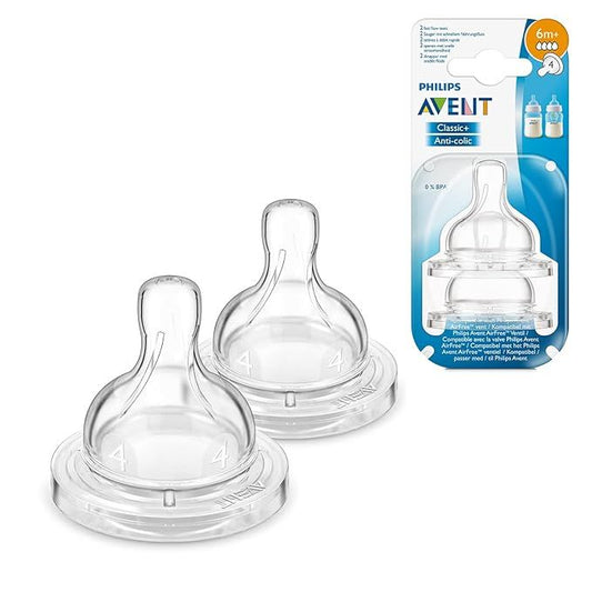 Avent Classic/Classic Plus Teats 4 Hole (+6 Months)