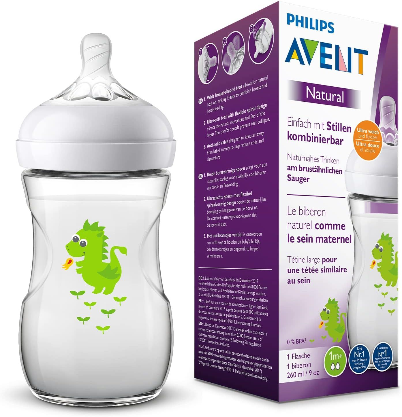 Philips Avent Natural Dragon Them Bottle, 260ml