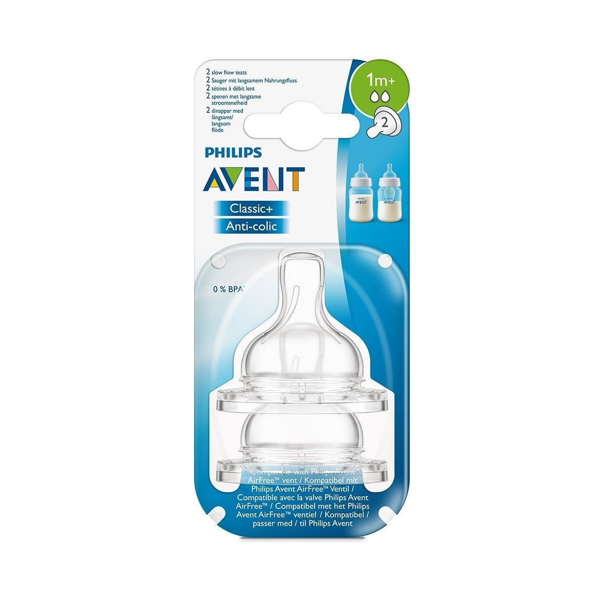 Avent Teat Slow Flow 2 Holes (+1 Months)