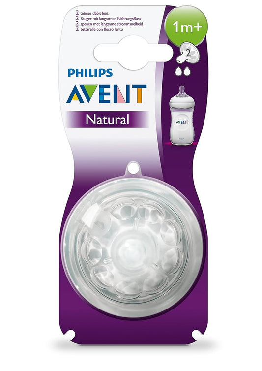 Philips Avent Flow 3 Teats Natural Response 1+Month, 2 Pieces