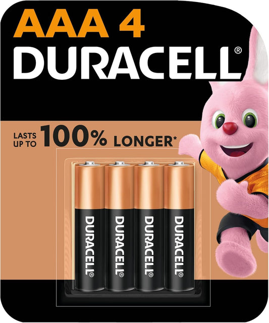 Duracell Type AAA Alkaline Battery, 4 Pieces