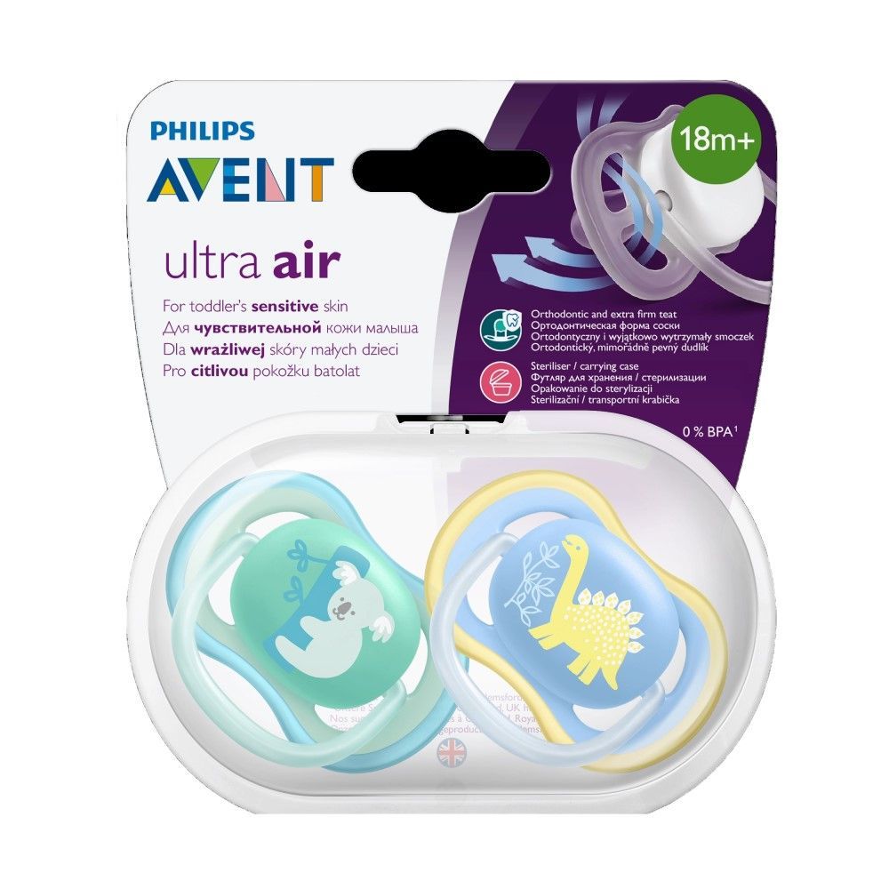 Philips Avent Ultra Air Free Flow Silicon Soother 18+ Months, 2 Pieces