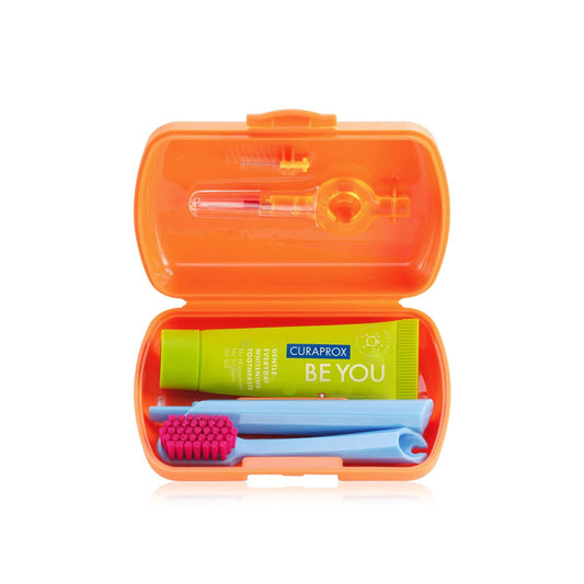 Curaprox Travel Set Toothbrush 10M Be You Toothpaste Orange