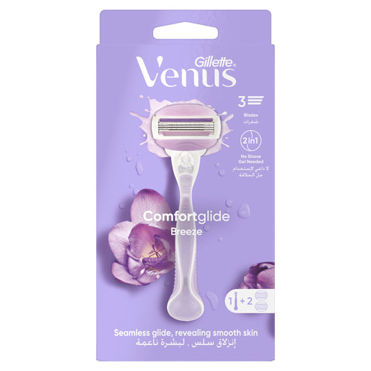 Gillette Venus Comfortglide Breeze Women's Razor Handle + 2 Blade Refills