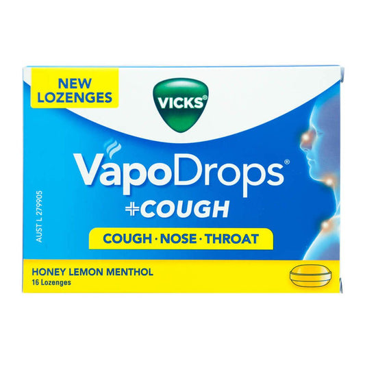 Vicks Vapo Drops Honey Lemon Menthol Lozenges, 16 Lozenges