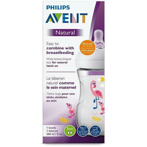 Philips Avent Natural Flamingo Them Bottle, 260ml