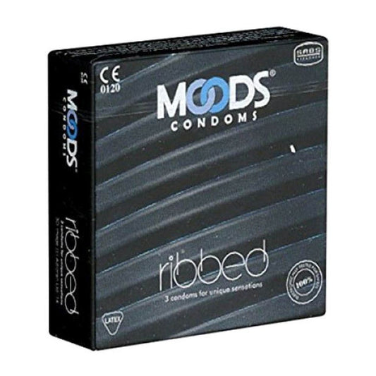 Moods 3-Piece Ribbed Condoms