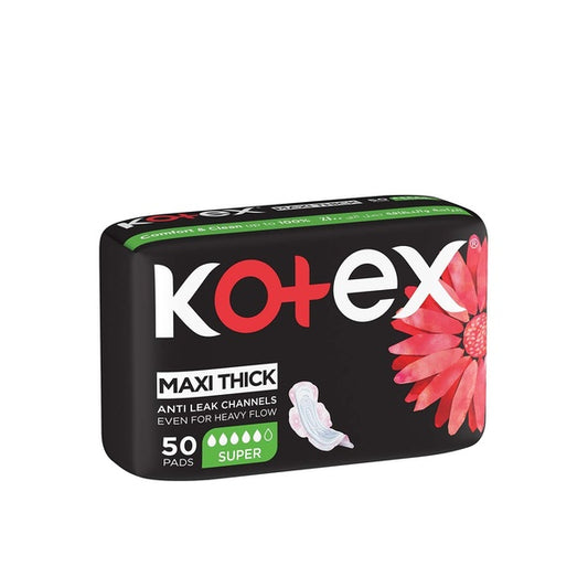 Kotex Maxi Pads Super with Wings 50 Pads