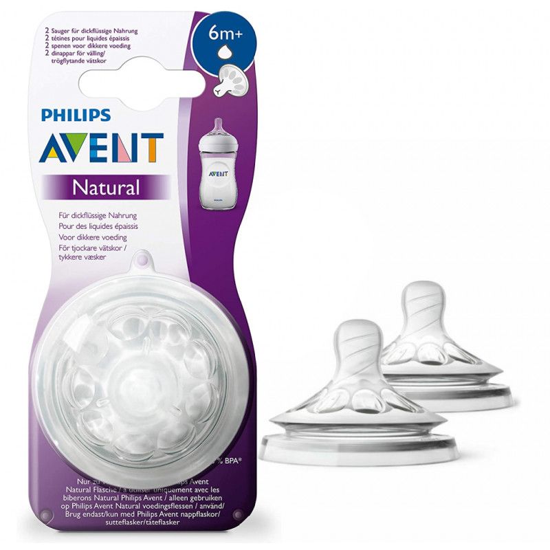 Philips Avent Teat Natural Thick Feed, 2 pcs