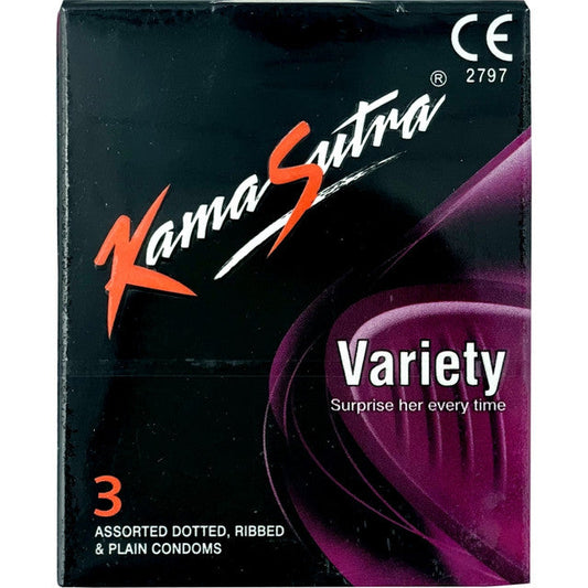 Kamasutra Condom Variety, 3pcs