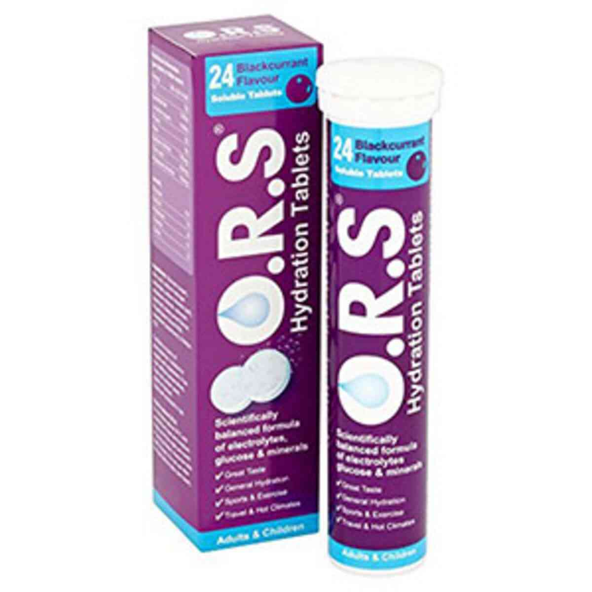 ORS Black Currant Flavour Hydration Tablets, 24 Pieces