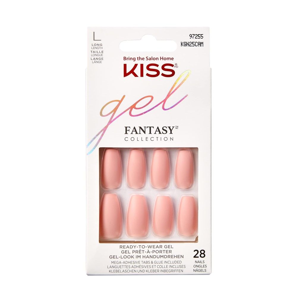 Kiss Gel Fantasy Collection Long Colour Nails, 28 Pieces