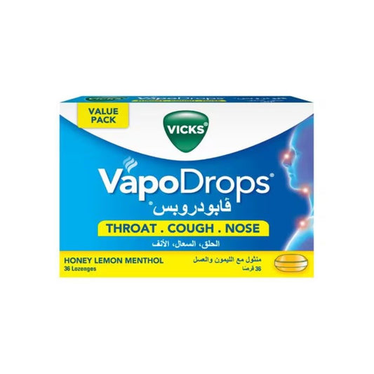 Vicks VapoDrops Honey Menthol Lozenges, 36x2.5g