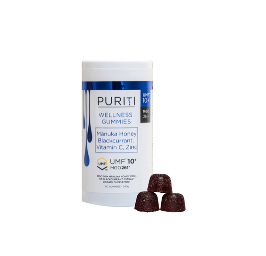 PURITI MANUKA HONEY GUMMIES UMF10+(BLACKCURRANT,VIT C,ZINC) 60'S