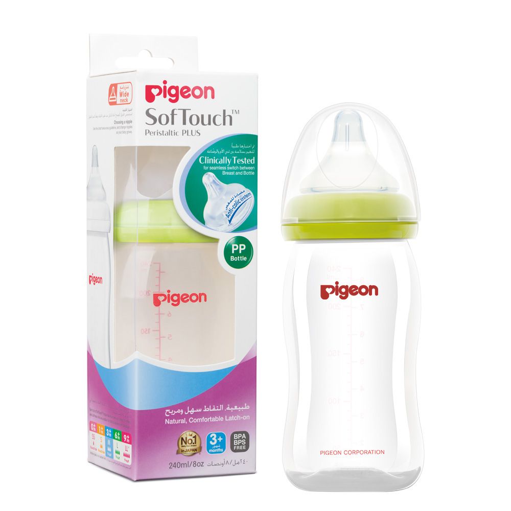 Pigeon Peristaltic Plus 240ml Nursing Bottle (3+ Months) - BPA free