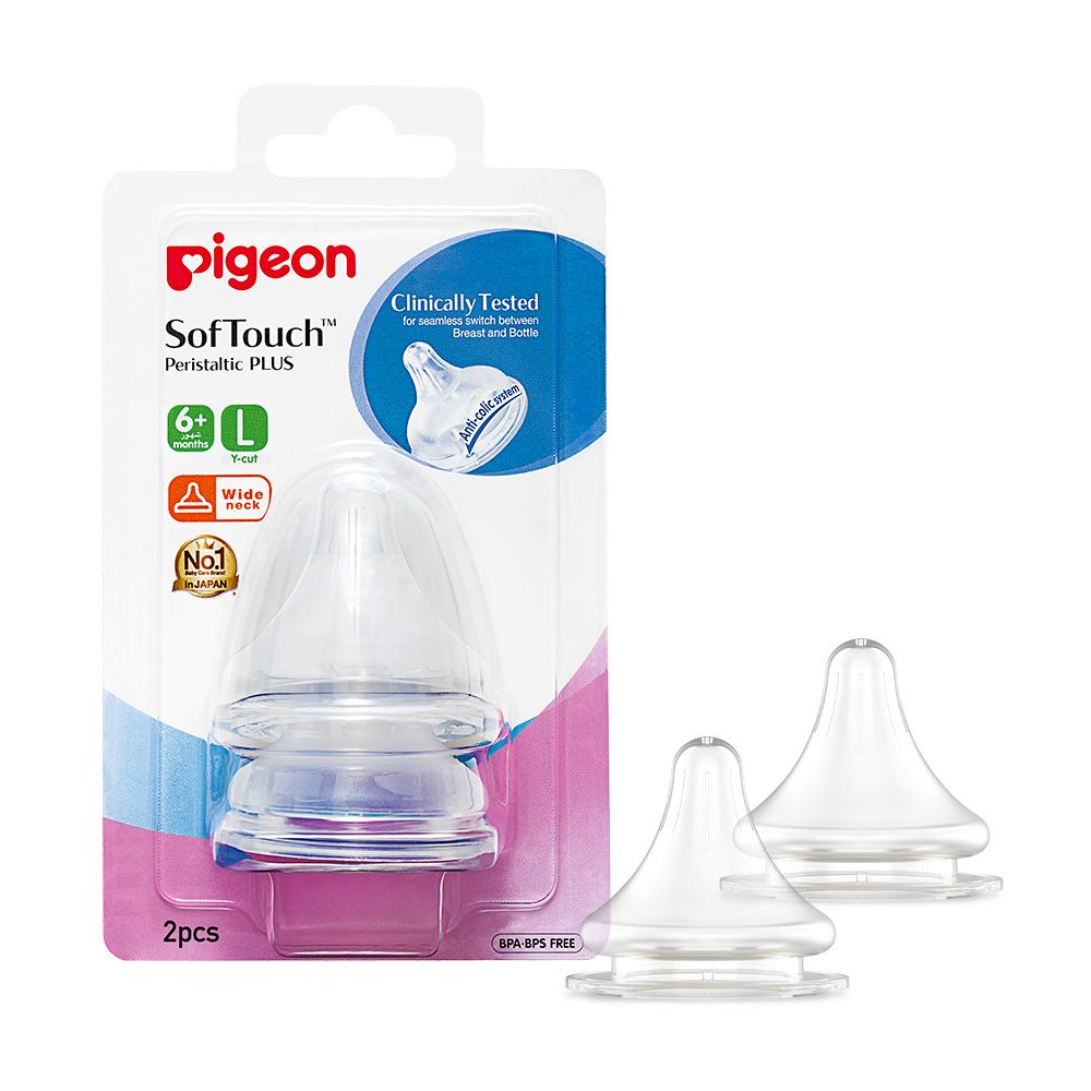 Pigeon Soft Touch Peristaltic Plus Nipple +6 Months 2Pc