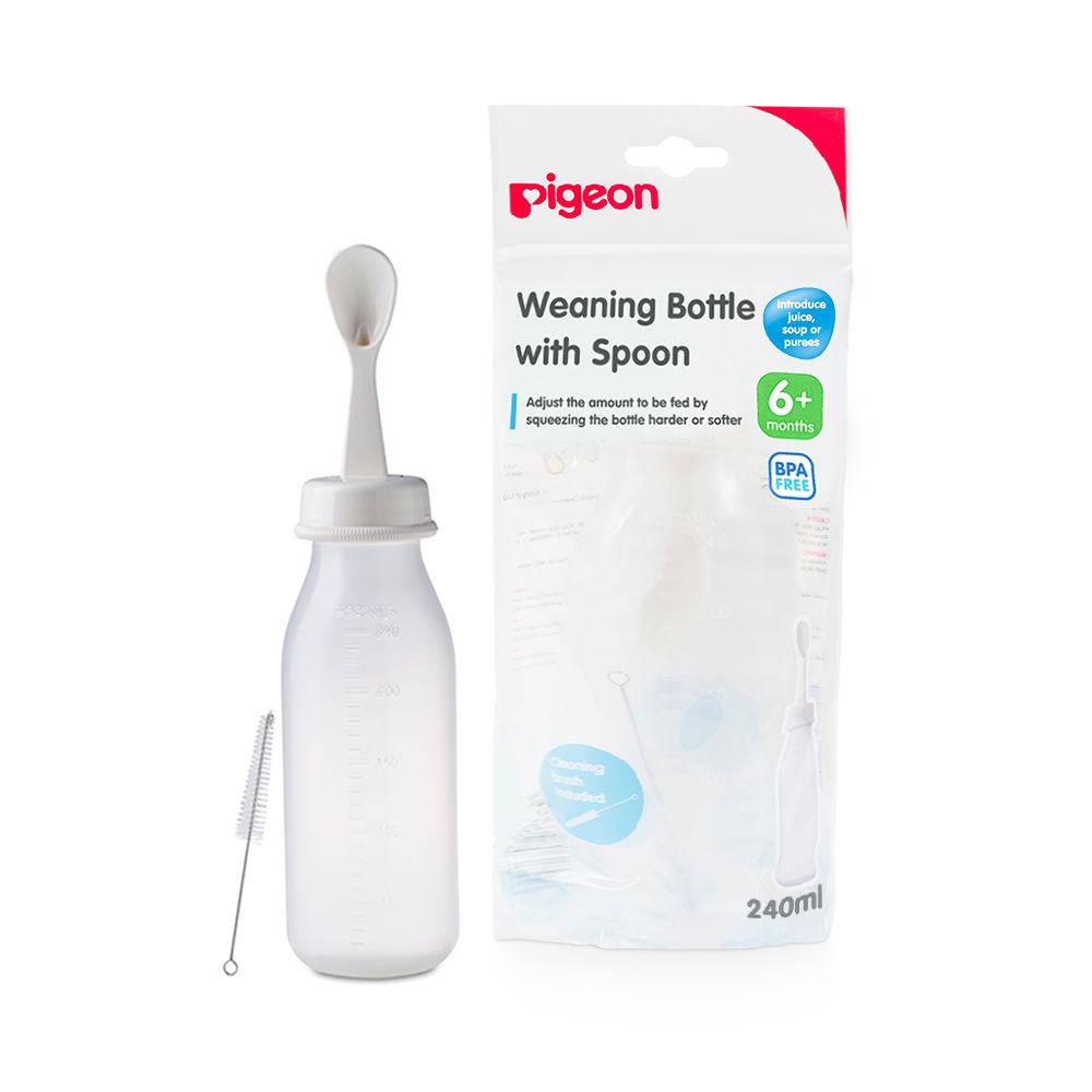 Pigeon Weaning Bottle With Spoon 240 ml +6 Months