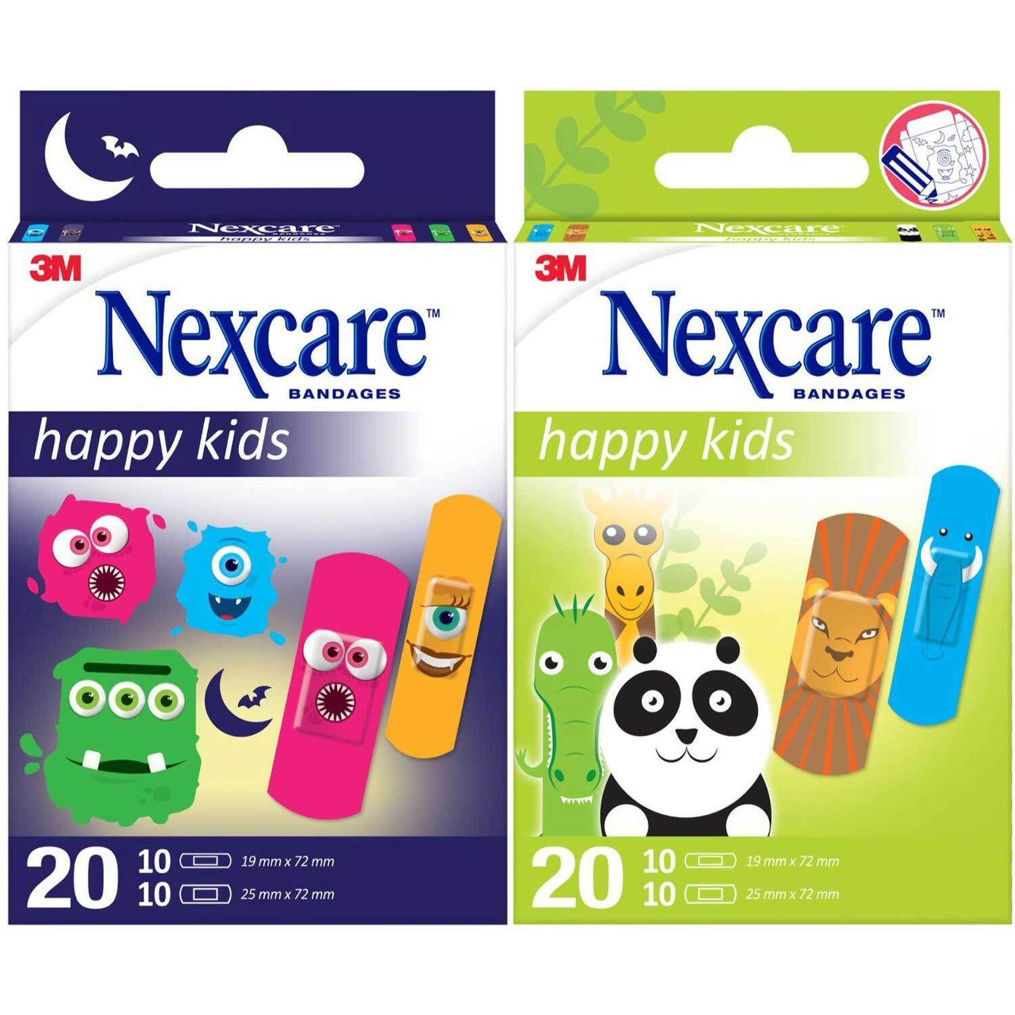 Nexcare Happy Kids Bandages, 2x20 Count