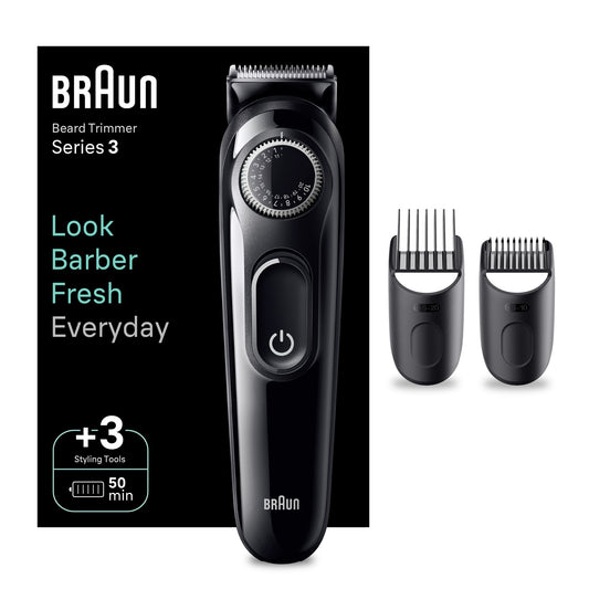 Braun Series 3 Black & Grey Color Beard Trimmer BT3410