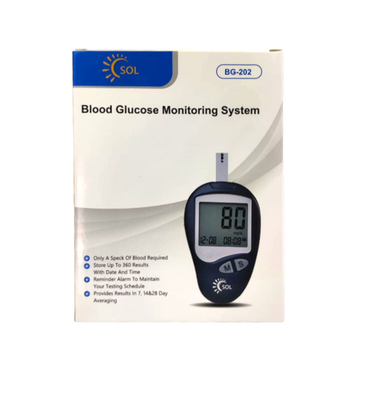 SOL BLOOD GLUCOSE MONITORING DEVICE + 25 STRIPS