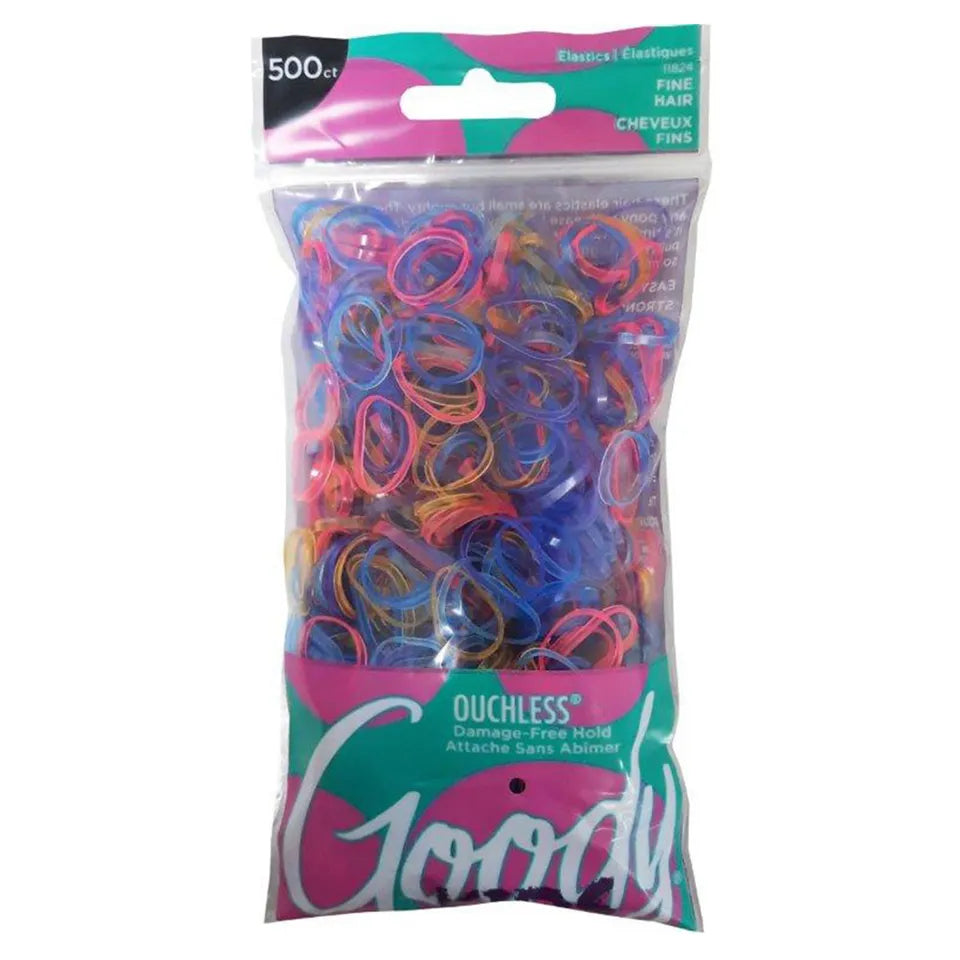 Goody Girls Ouchless Multicolour Ponyband Elastics, 500 Pieces