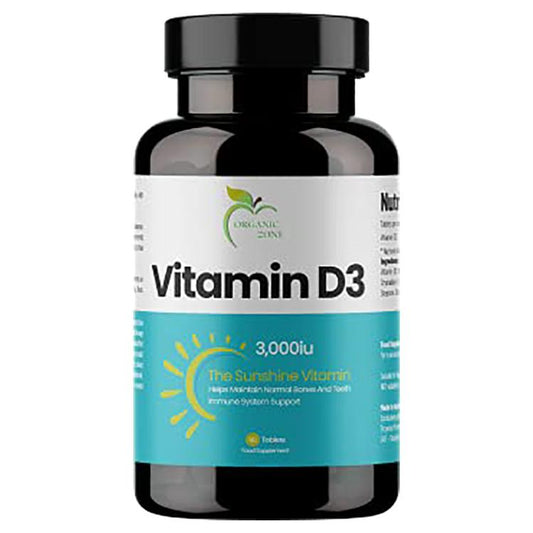 Organic Zone Vitamin D3 3000 Iu The Sunshine Vitamin Tablets, 60 Pieces