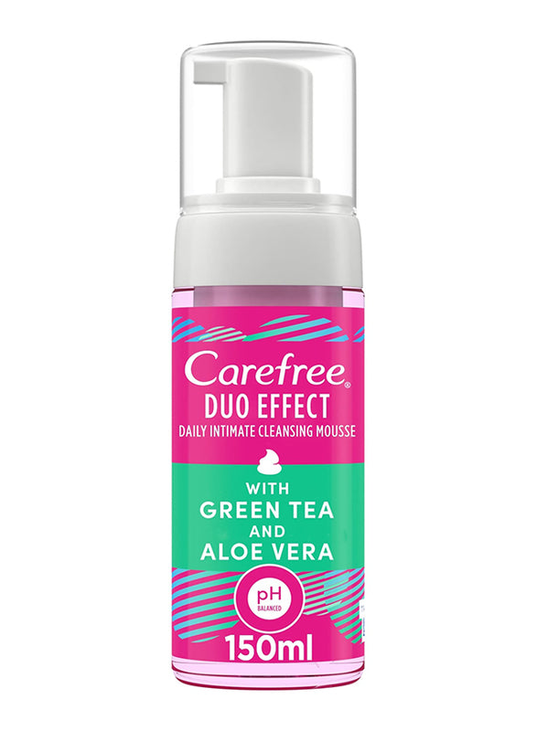 Carefree Mousse Duo Effect with Green Tea & Aloe Vera, 150ml