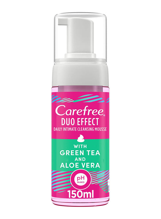 Carefree Mousse Duo Effect with Green Tea & Aloe Vera, 150ml